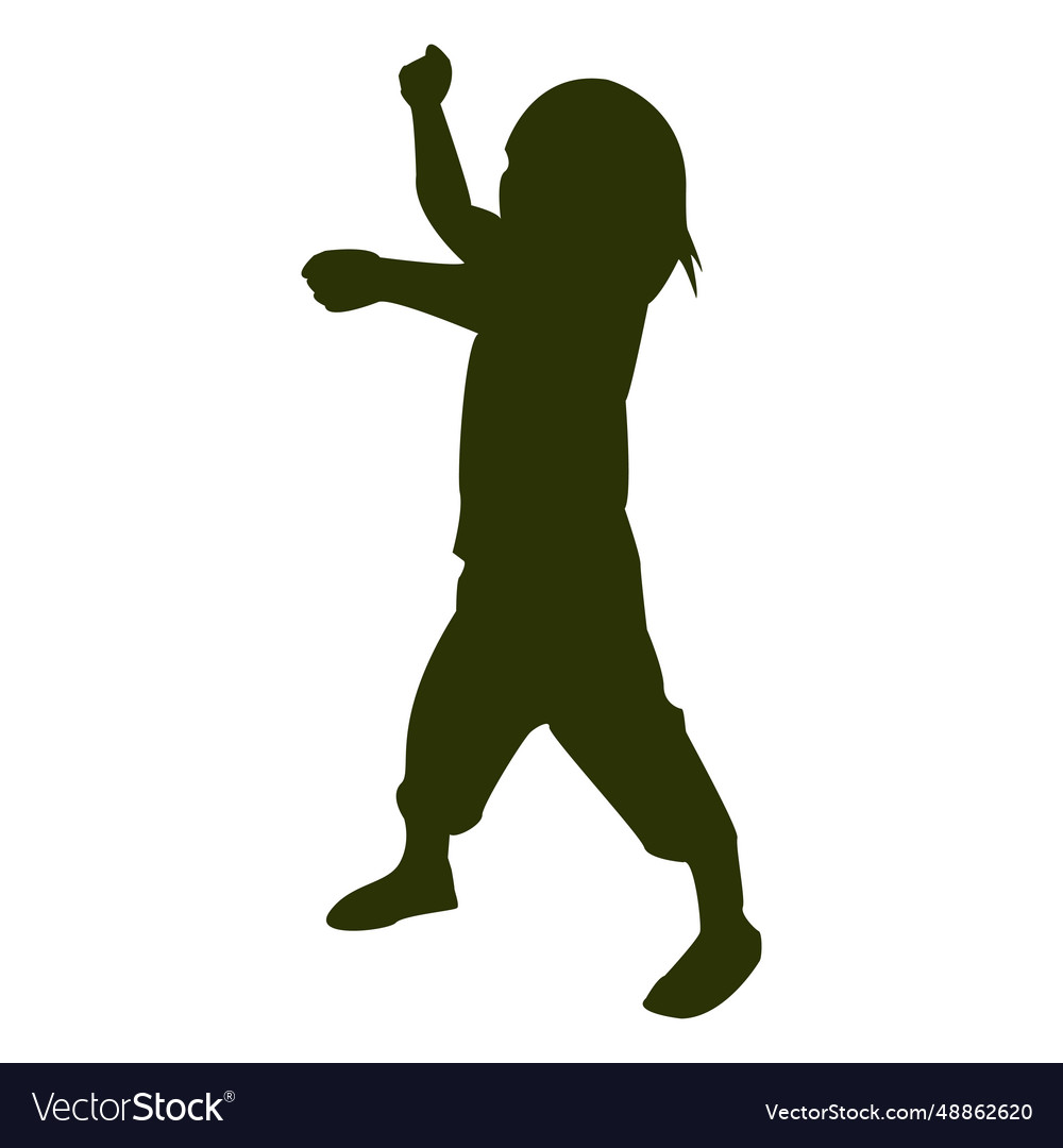 Girl playing silhouette Royalty Free Vector Image