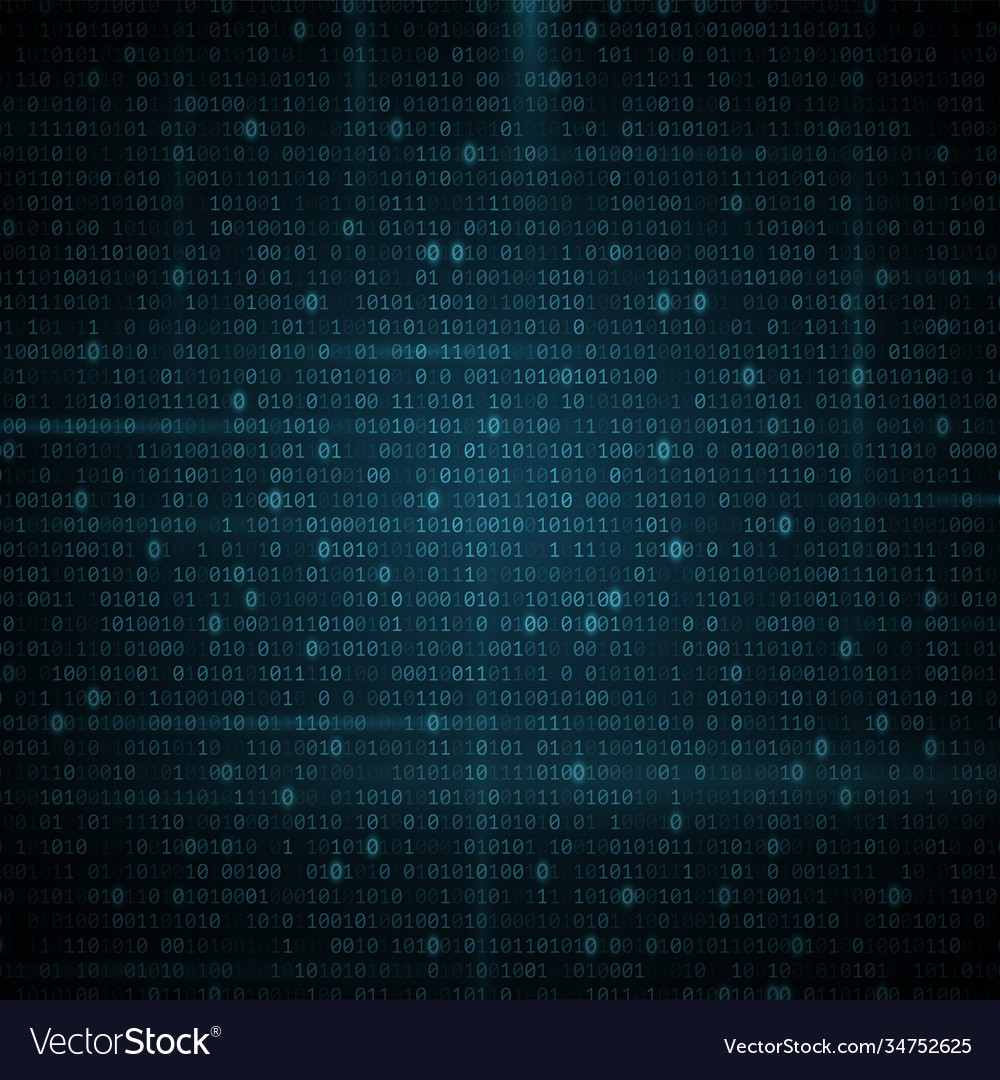 Abstract glowing binary programming code Vector Image