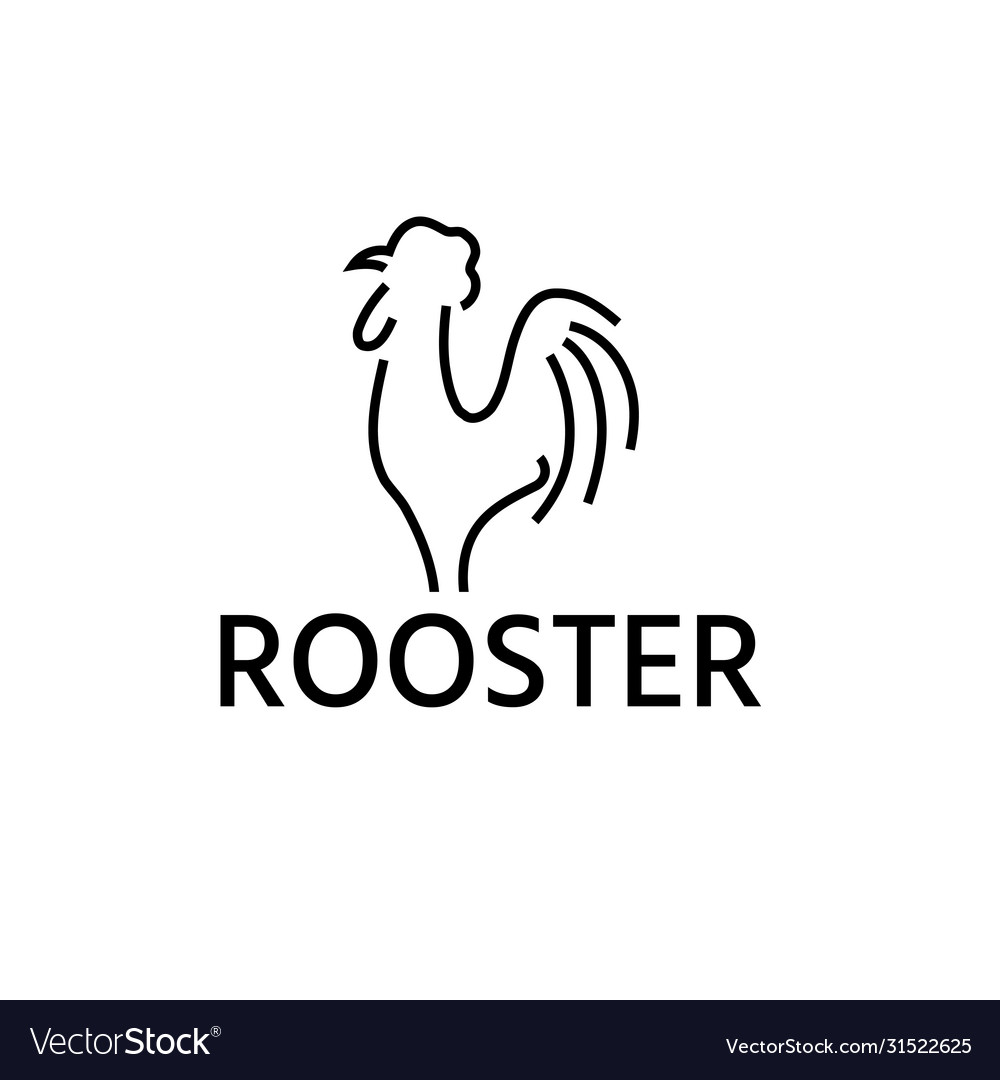 Abstract line art rooster design template Vector Image