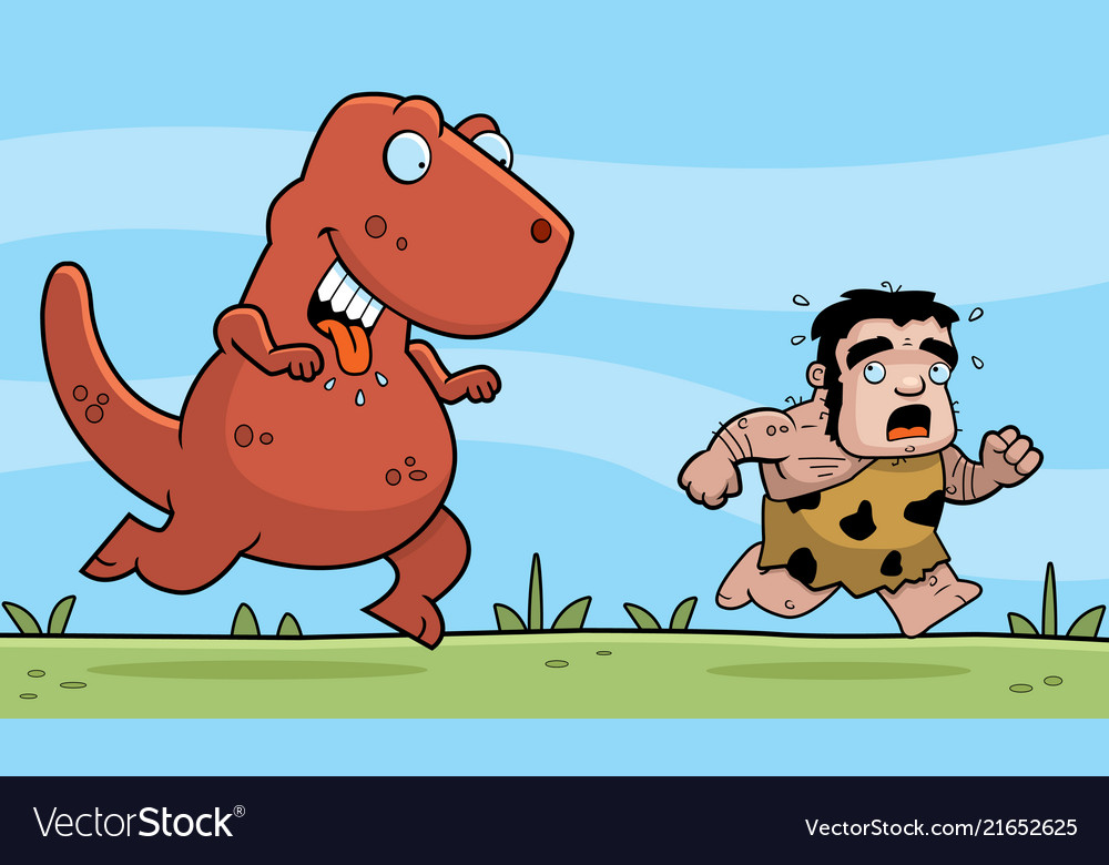 Dinosaur chasing Royalty Free Vector Image - VectorStock