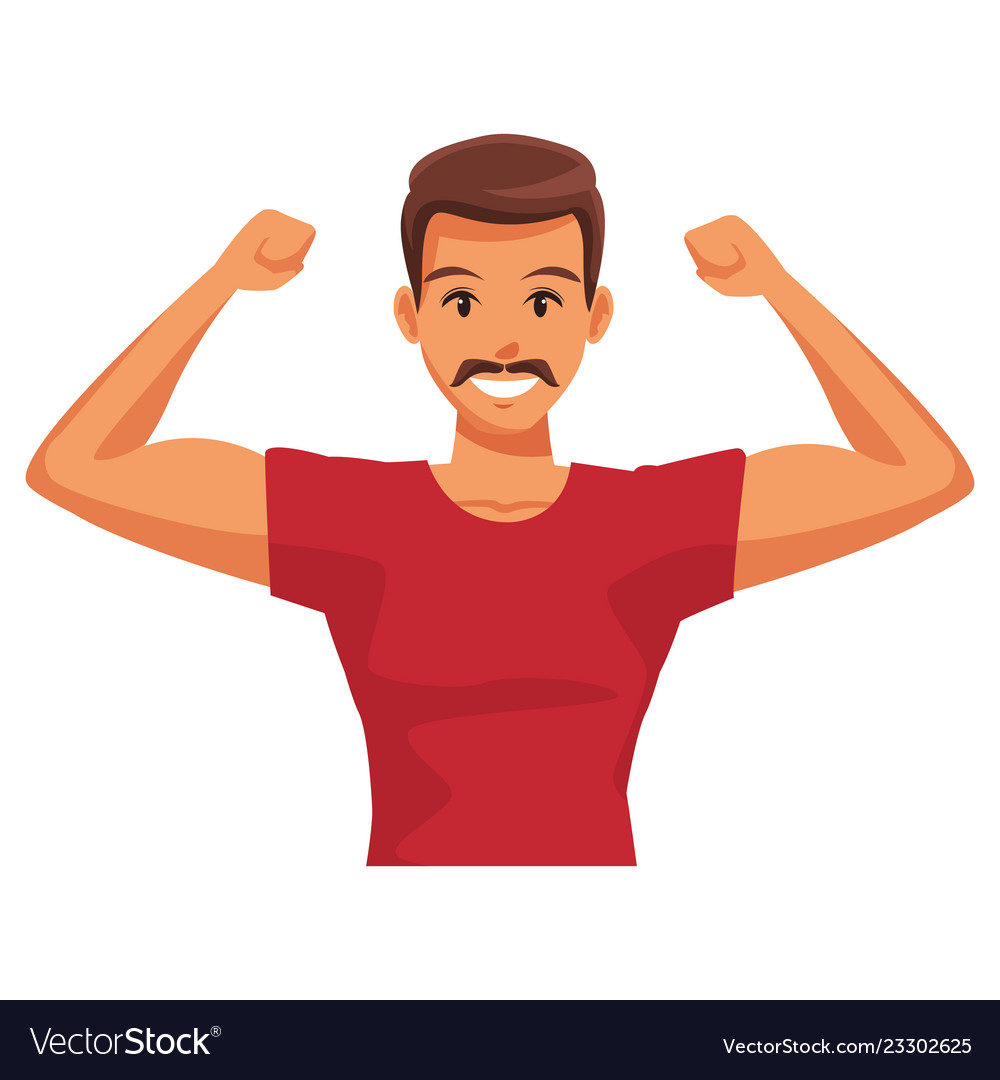 Fit man doing exercise Royalty Free Vector Image