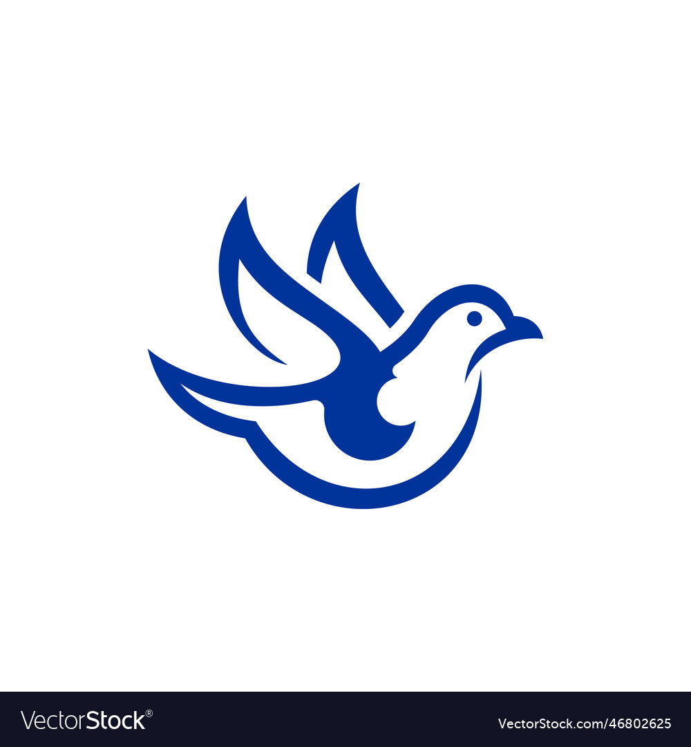 Flying bird eye simple logo Royalty Free Vector Image