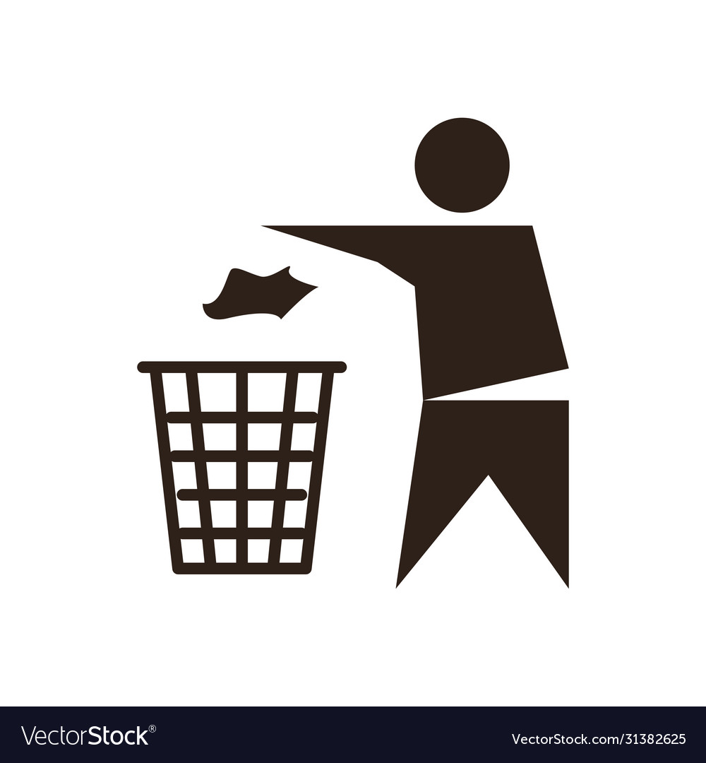 Isolated avatar with trash flat style icon Vector Image