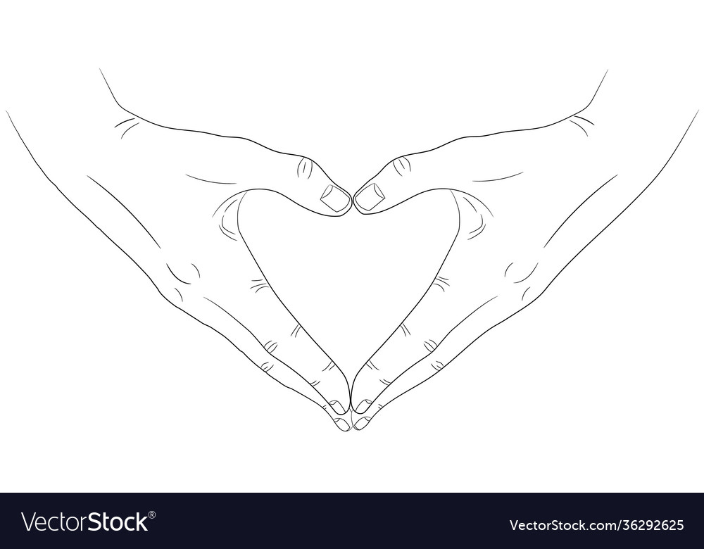 Isolated hands that show shape oh heart