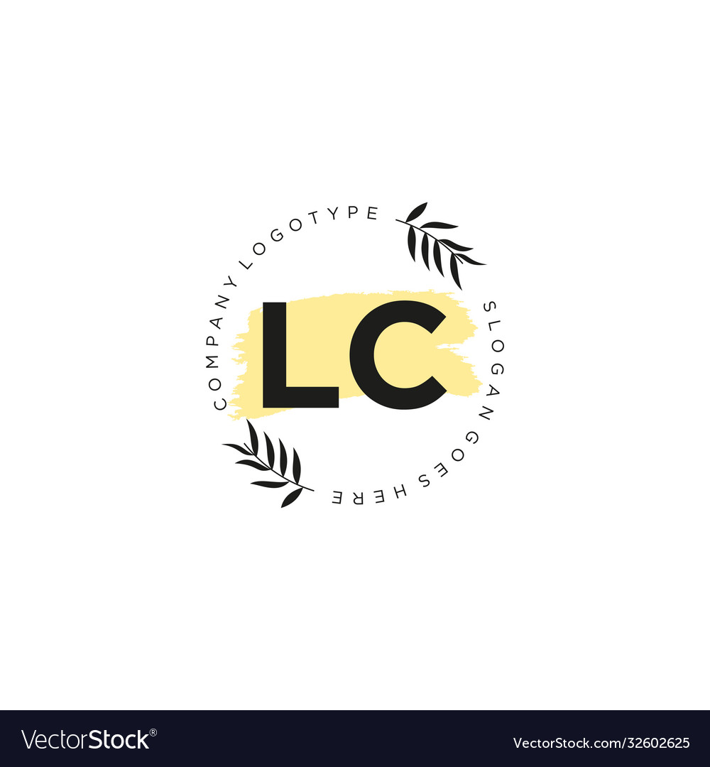 Lc letter logo icon design template elements Vector Image