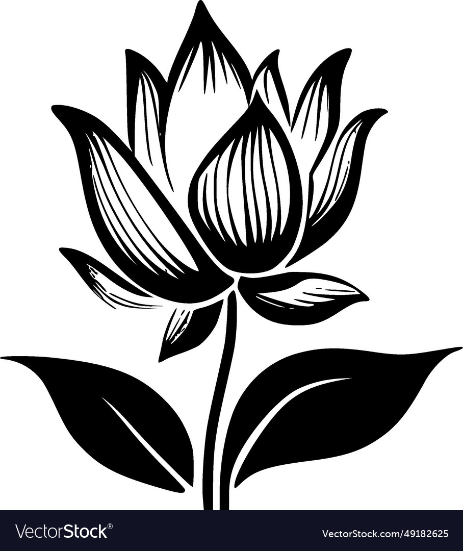 Lotus Flower - Minimalist And Flat Logo Royalty Free Vector