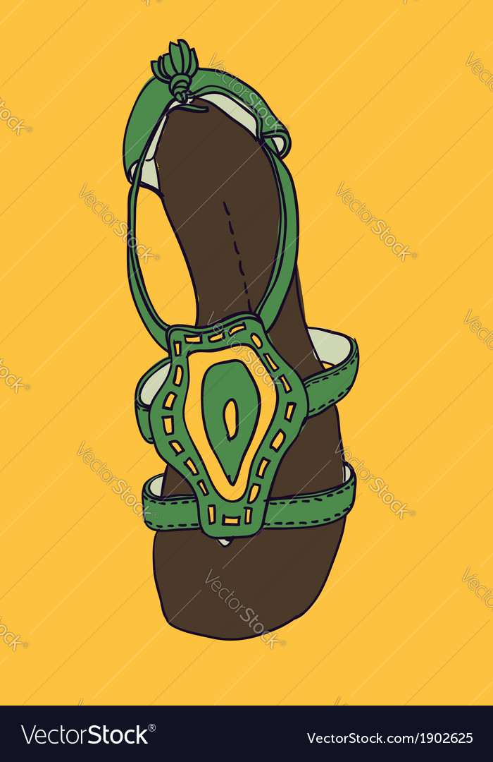 Sandals sketch Royalty Free Vector Image - VectorStock