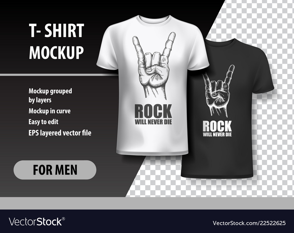 Download T Shirt Template Fully Editable With Rock Gesture Vector Image