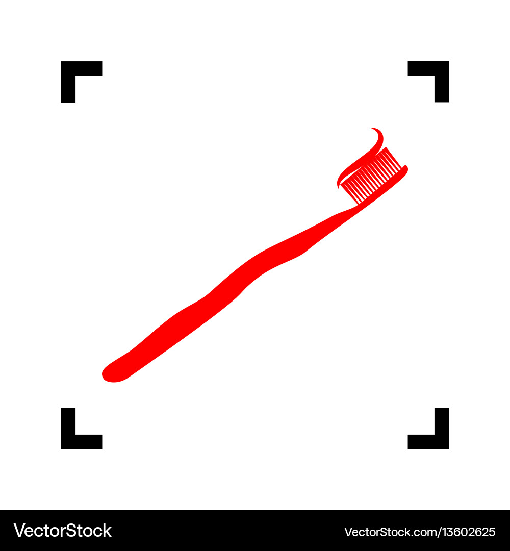 Toothbrush with applied toothpaste portion Vector Image