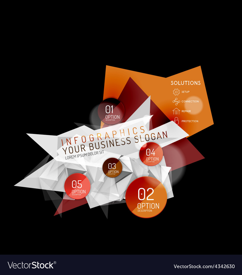 Business abstract triangular infographics layout Vector Image