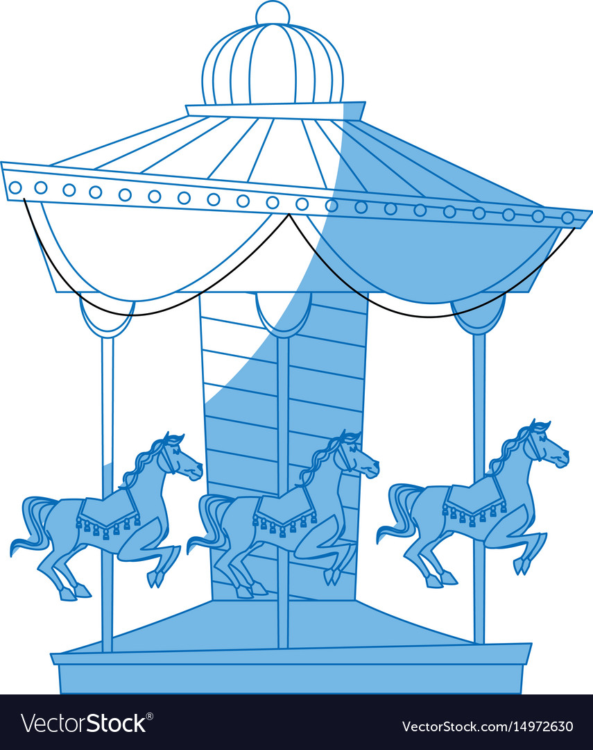 carnival carousel horse circus park festival vector image