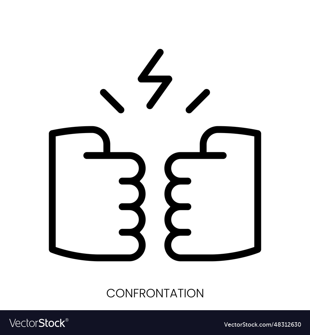 Confrontation Icon Line Art Style Design Isolated Vector Image Confrontation Icon Line Art Style Design Isolated Vector Image