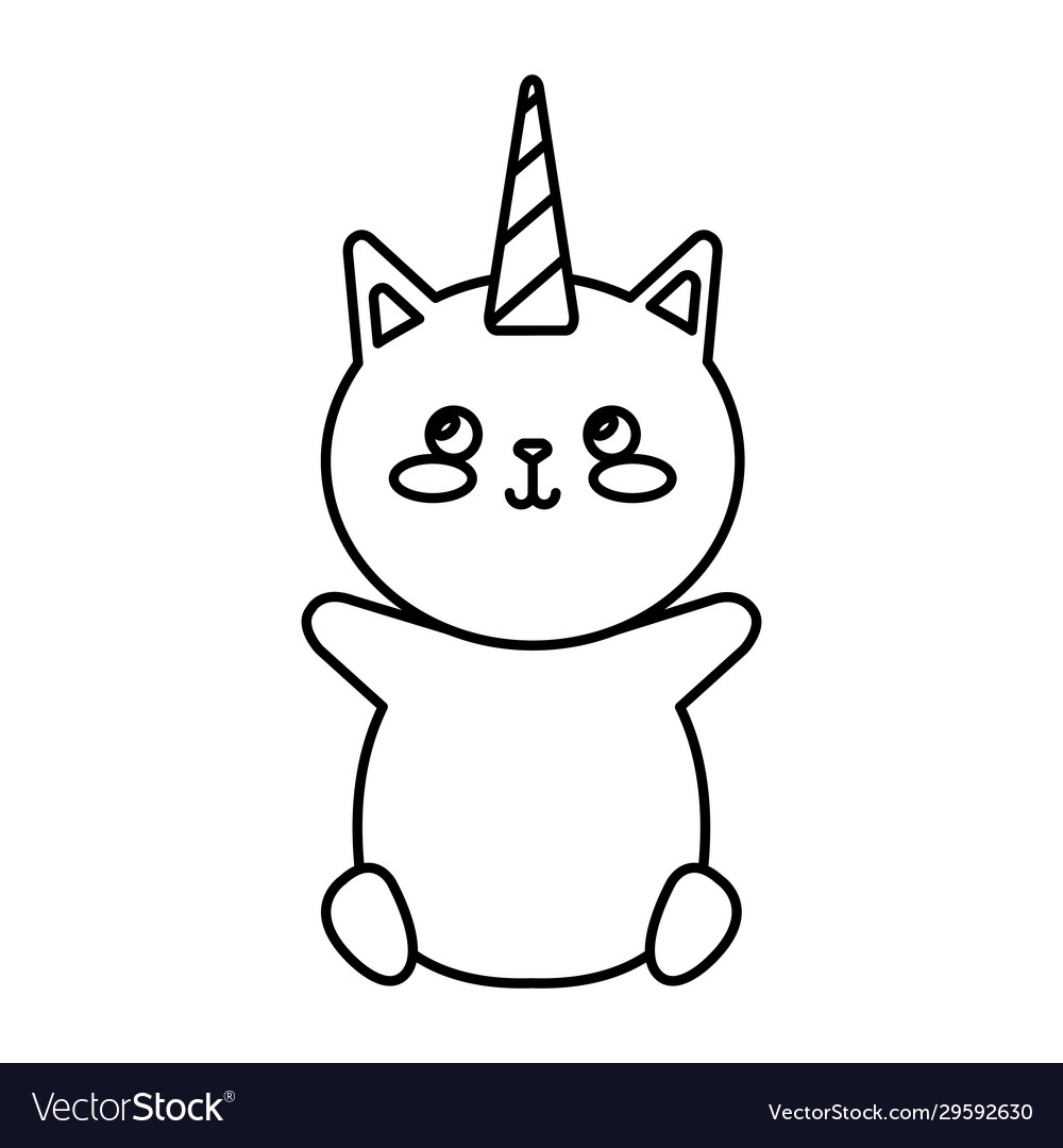 Cat unicorn icon cute funny fantasy animal Vector Image