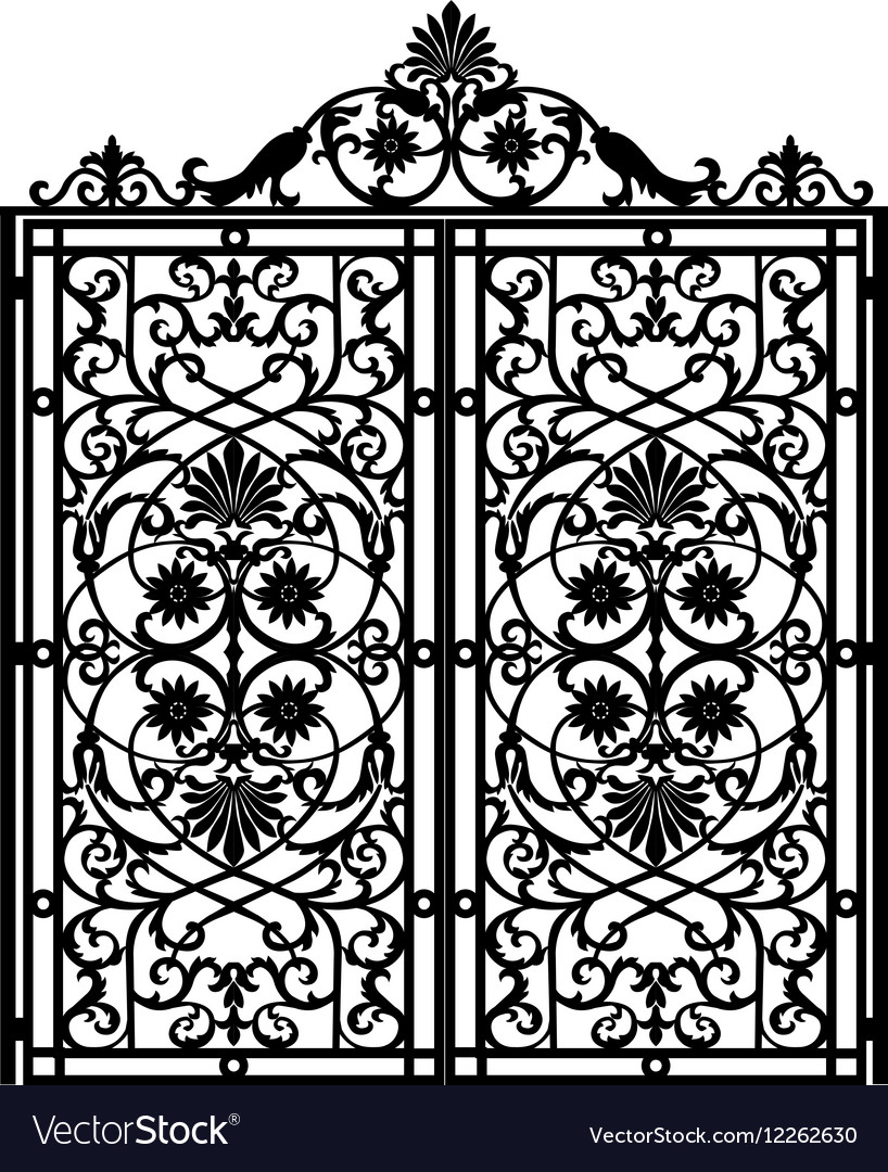 Forged iron gate Royalty Free Vector Image - VectorStock