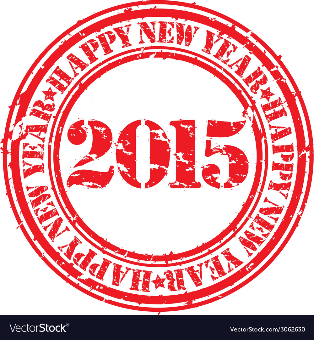 Happy new 2015 year grunge rubber stamp Royalty Free Vector