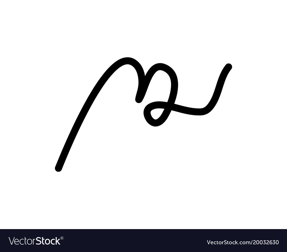 M letter signature logo Royalty Free Vector Image