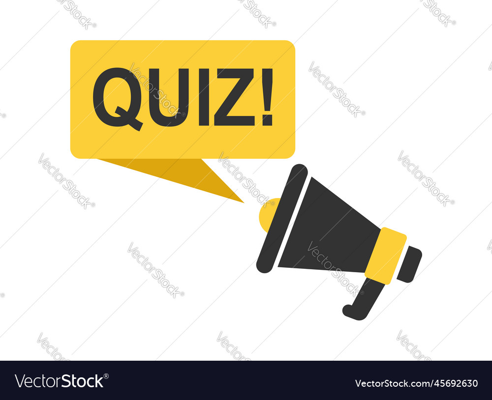 Megaphone with quiz speech bubble icon in flat Vector Image