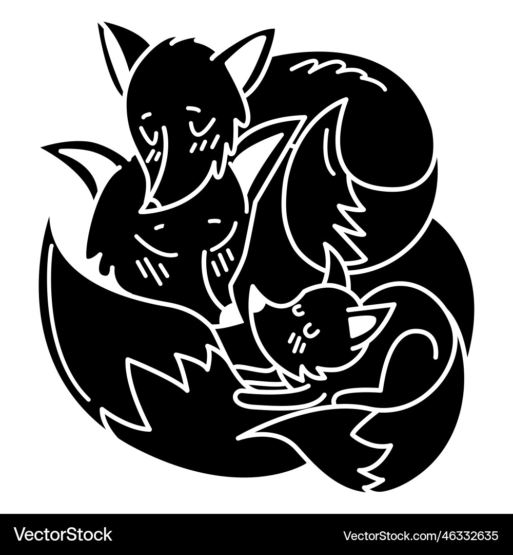 Animals mom and baby fox Royalty Free Vector Image