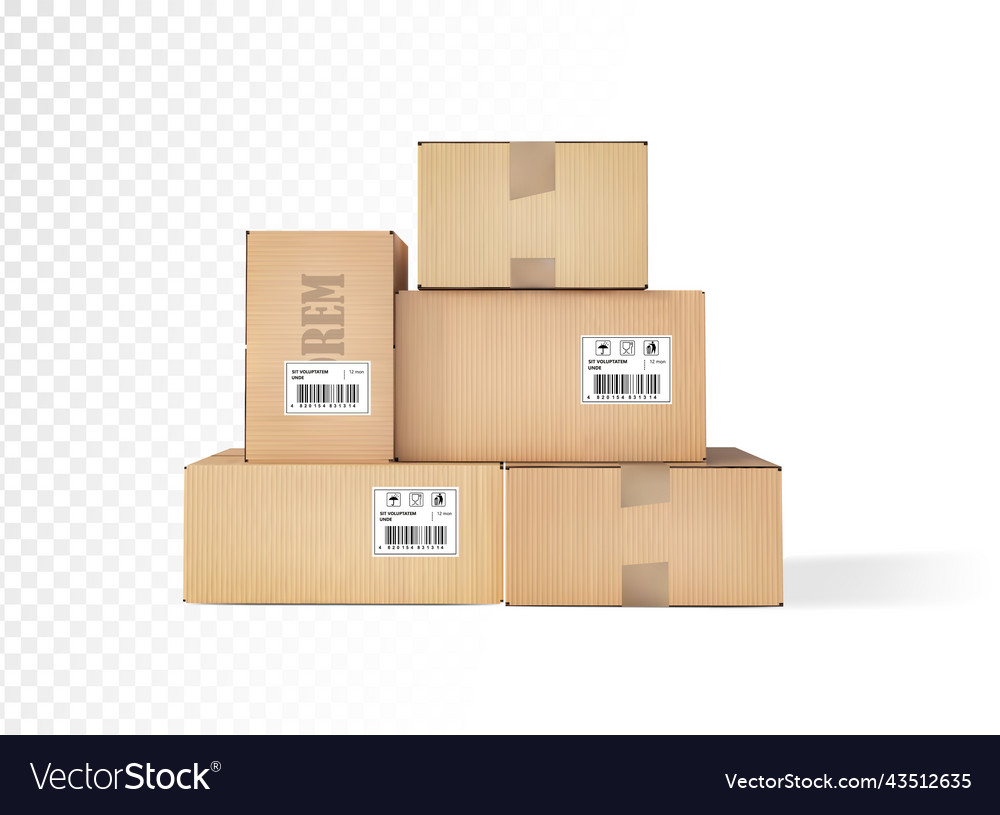 Boxes of various sizes on a t Royalty Free Vector Image