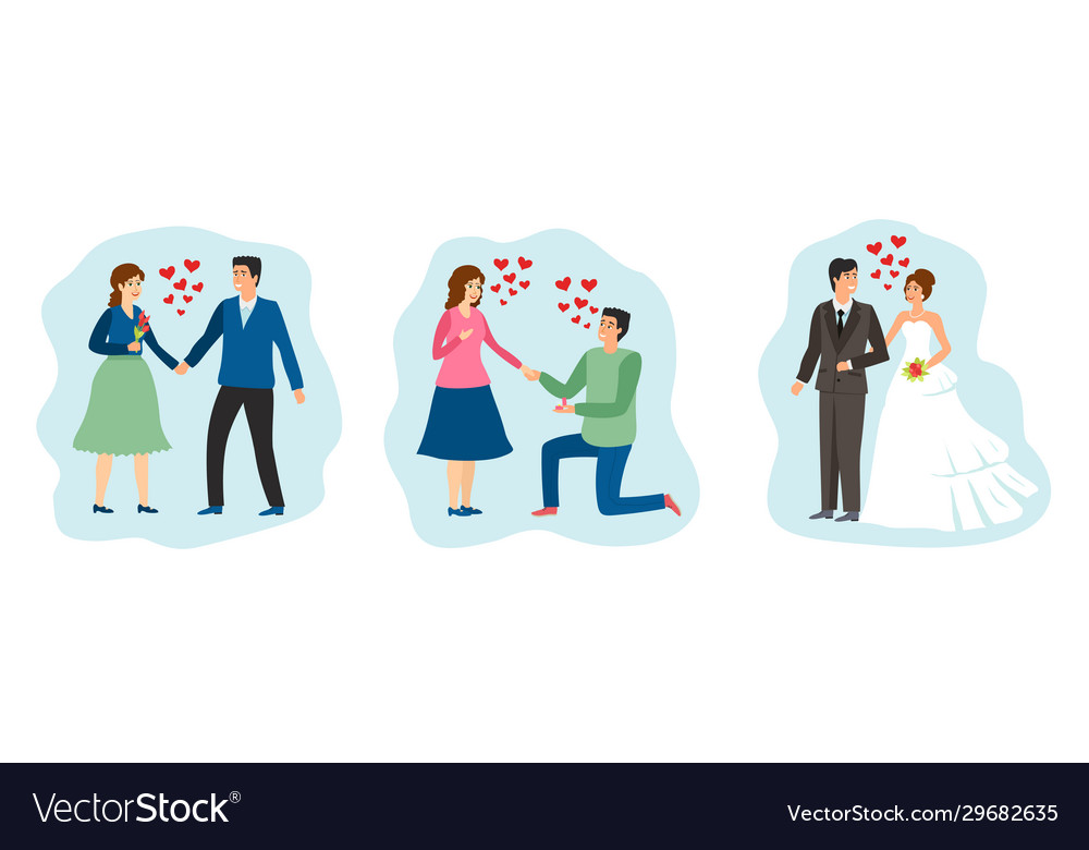 Loving couples happy in love concept Royalty Free Vector