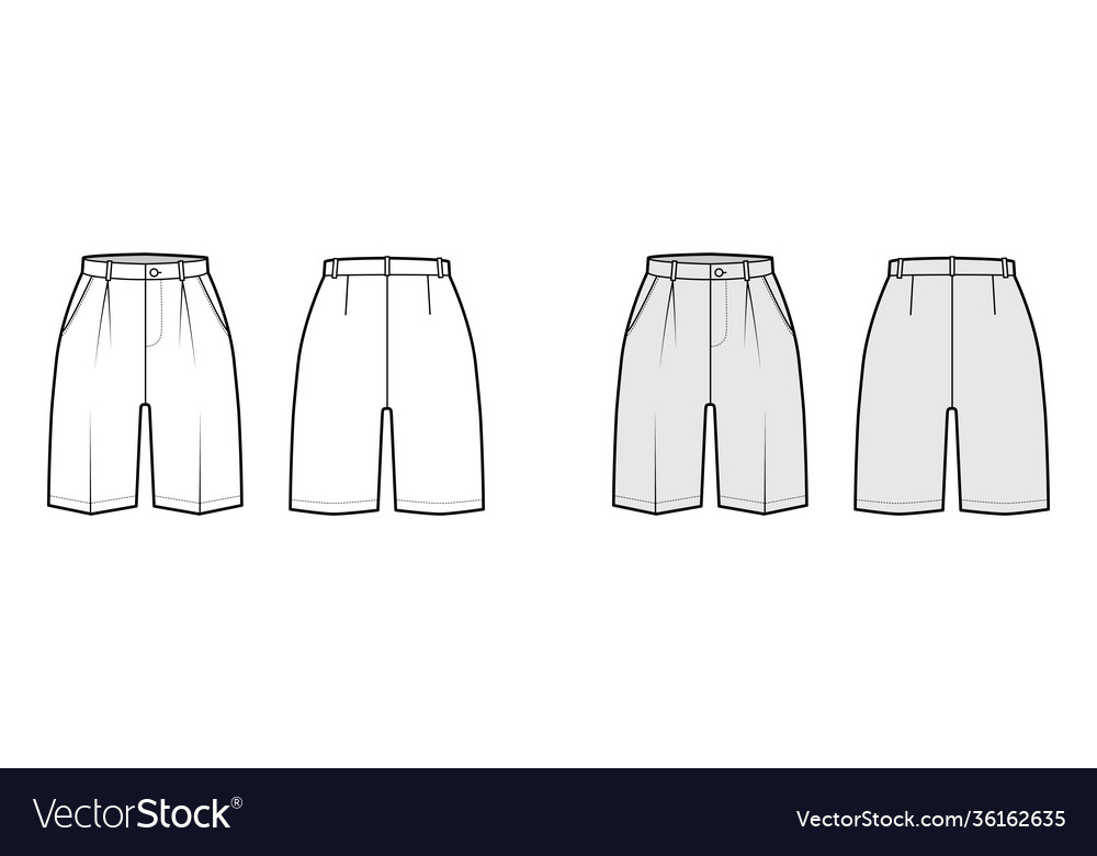 Short bermuda dress pants technical fashion Vector Image