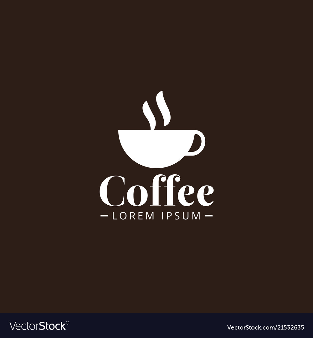 White color coffee cup logo design template Vector Image