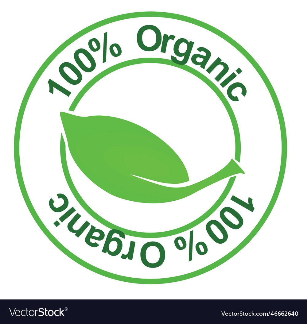 100 percent organic sign Royalty Free Vector Image