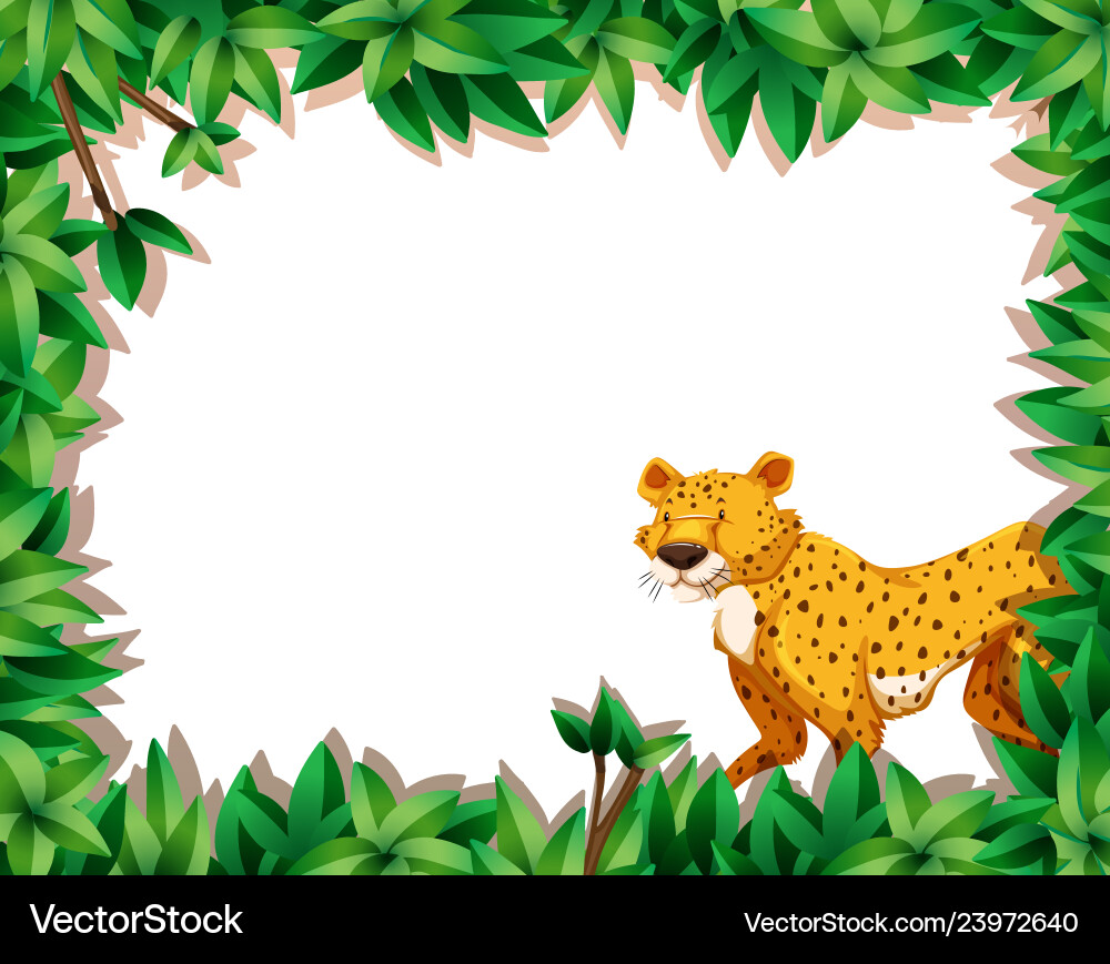 A leopard on nature frame Royalty Free Vector Image