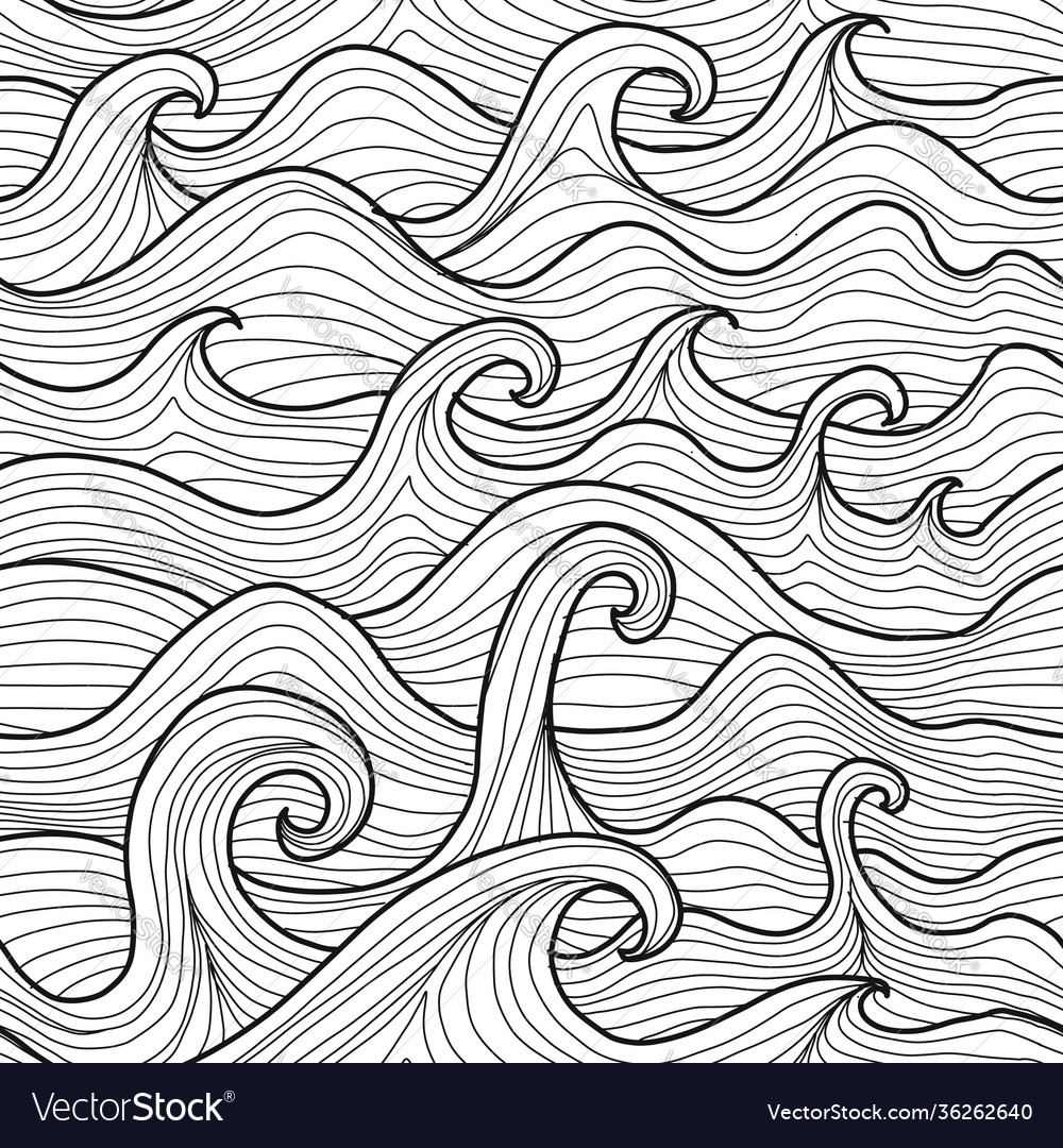 Abstract sea background seamless pattern for your Vector Image