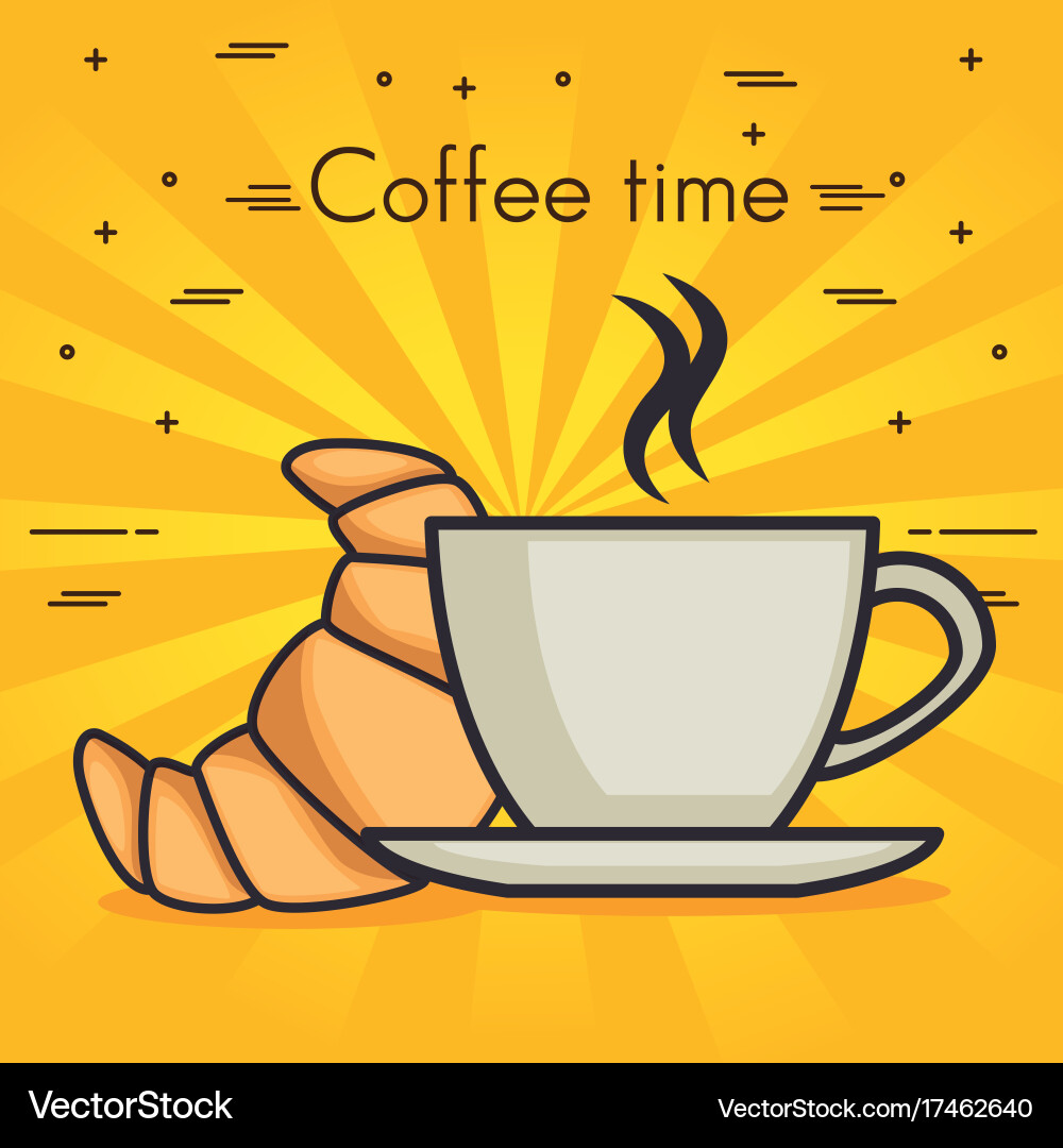 Coffet time design Royalty Free Vector Image - VectorStock