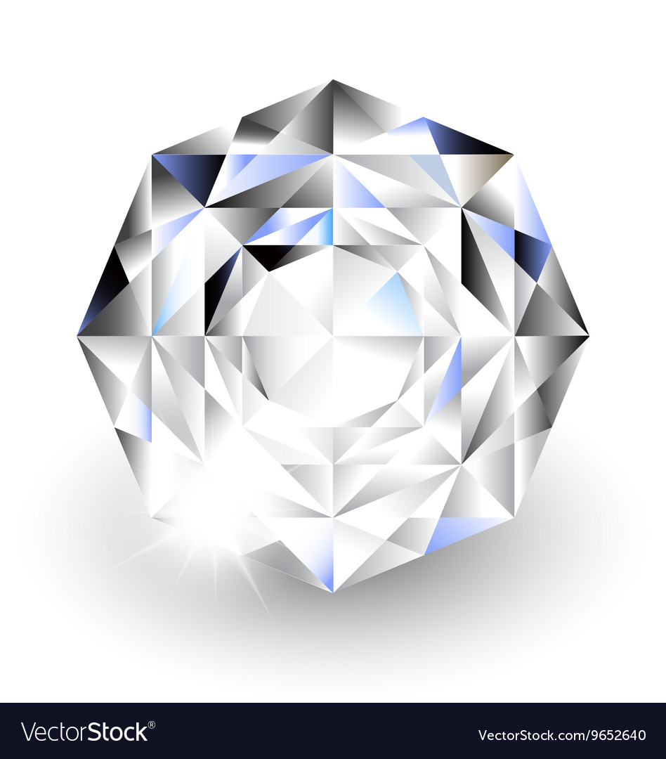 Diamond with light on white background Royalty Free Vector