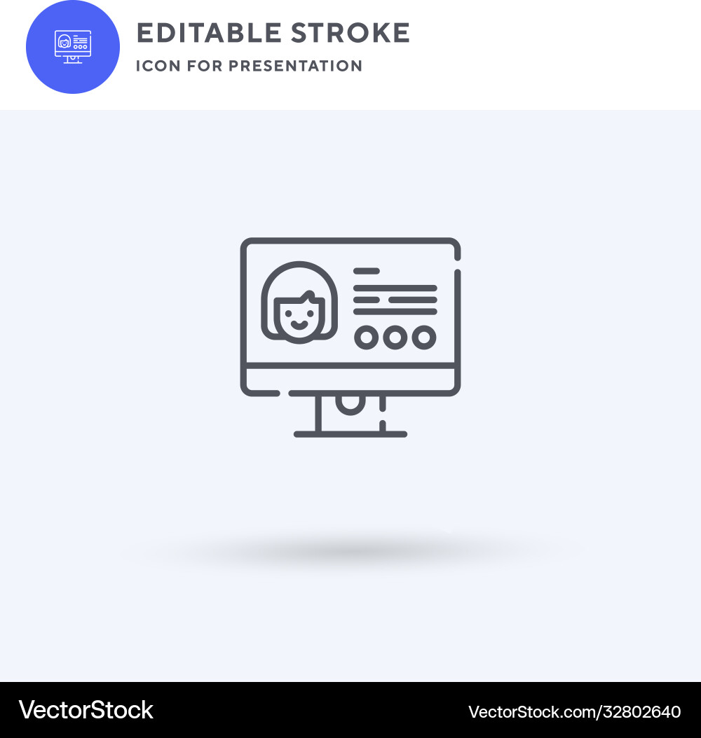 Profile icon filled flat sign solid Royalty Free Vector