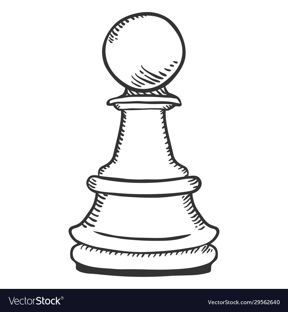 Single sketch chess pawn figure Royalty Free Vector Image