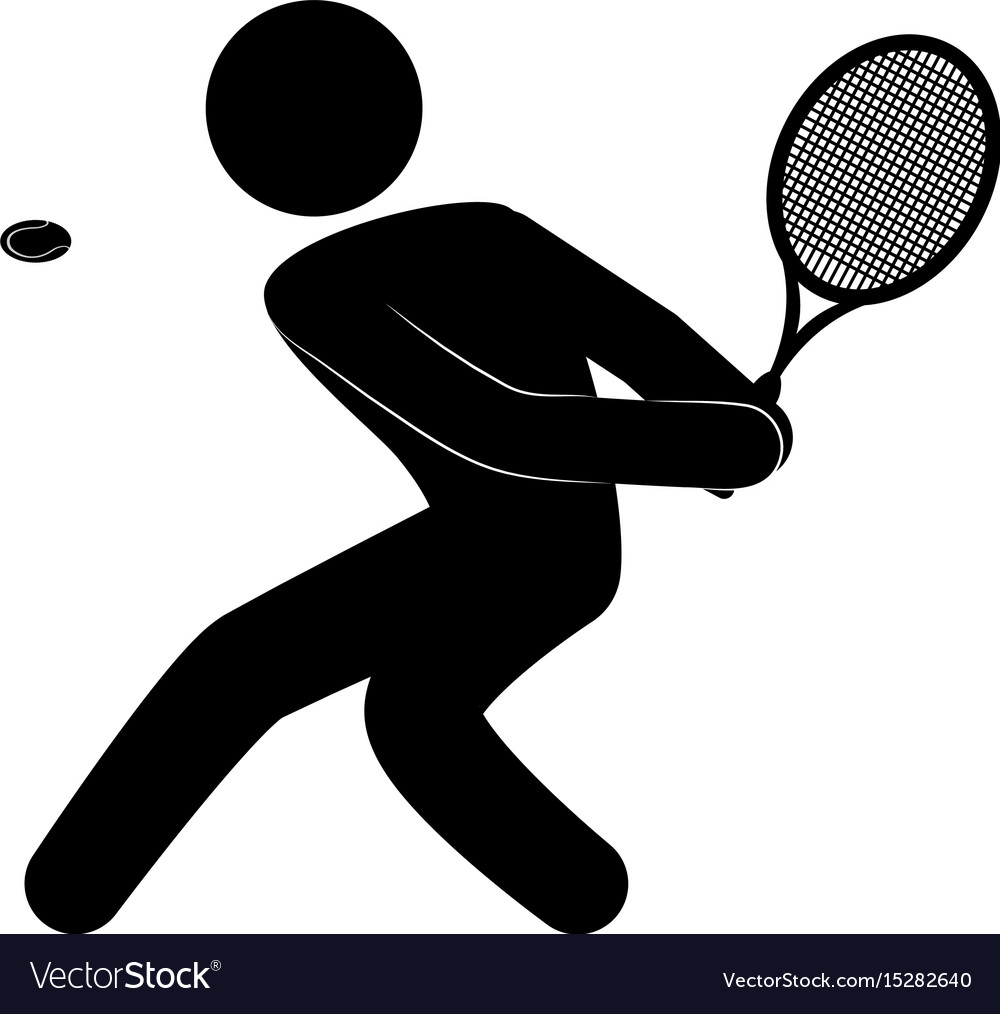 Tennis player pictogram Royalty Free Vector Image