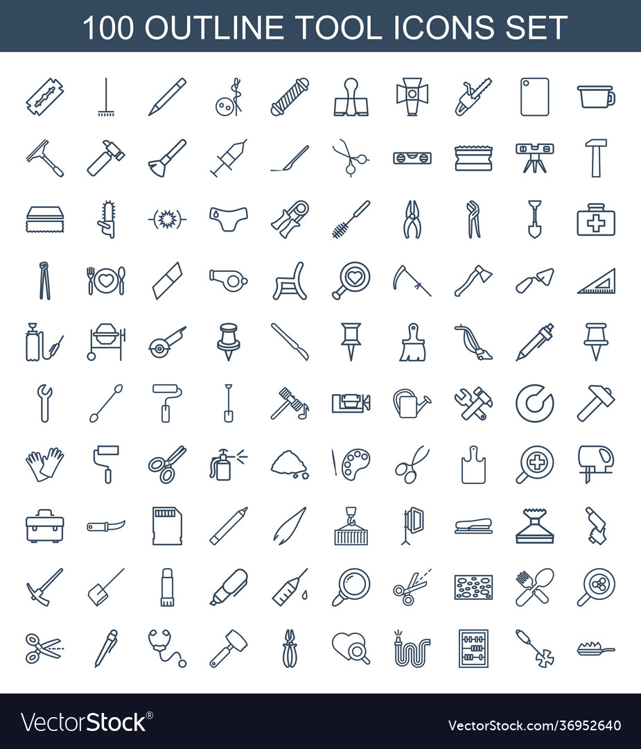 Tool icons Royalty Free Vector Image - VectorStock