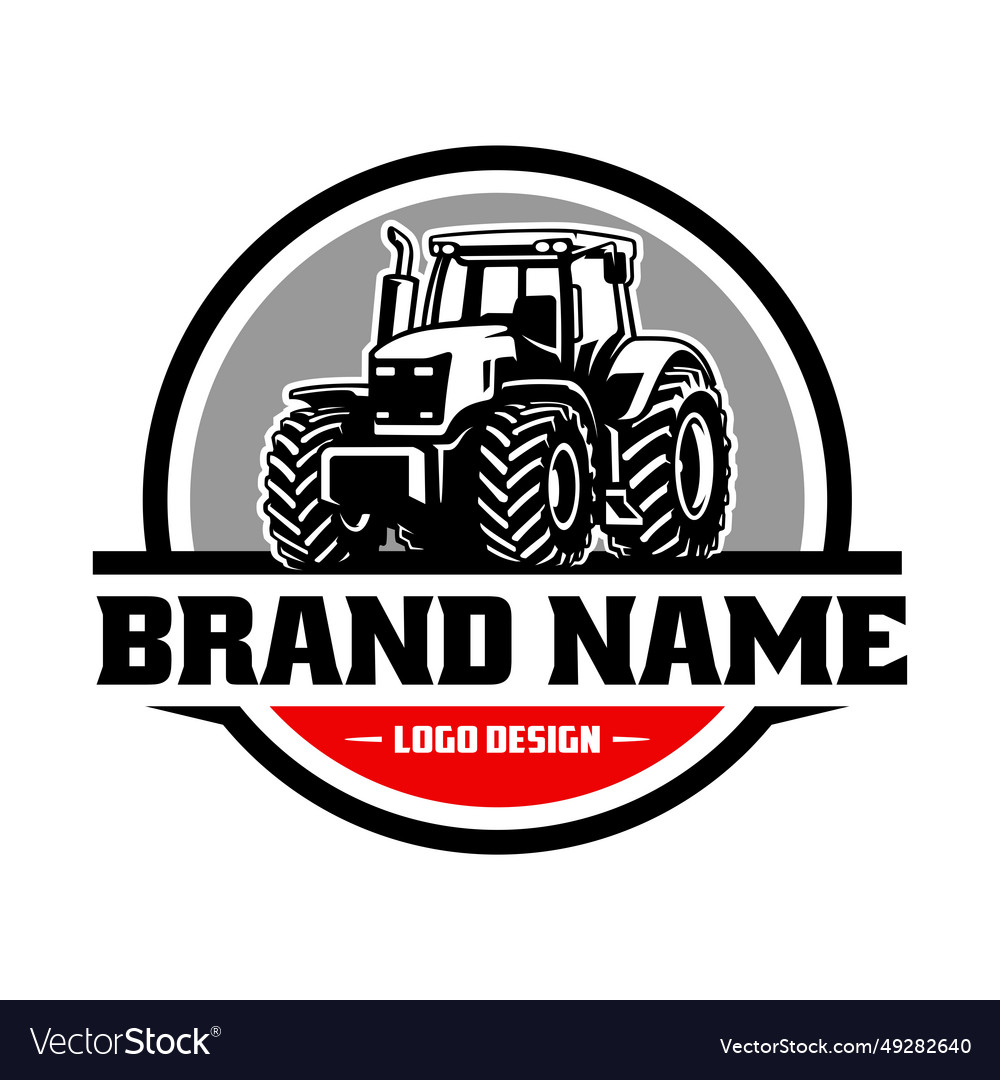 Tractor farm equipment logo Royalty Free Vector Image