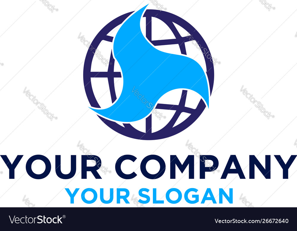 wind global solution logo design global company logo design