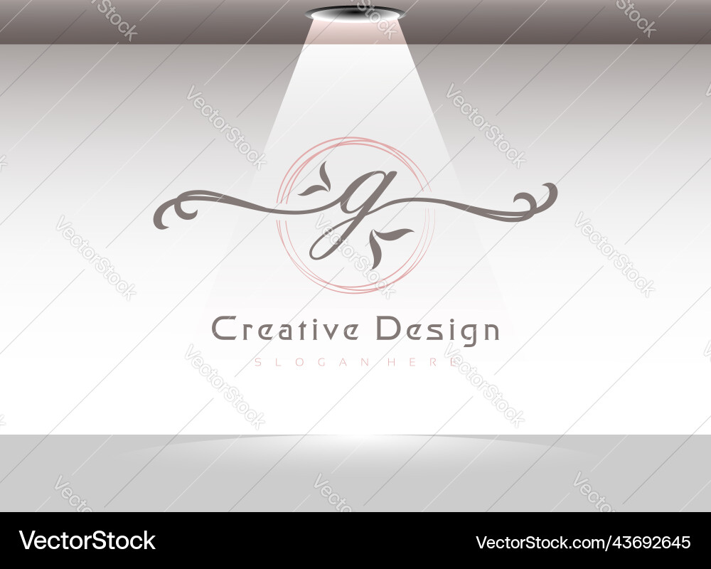 Elegant Handwriting Letter G Logo Template Vector Image