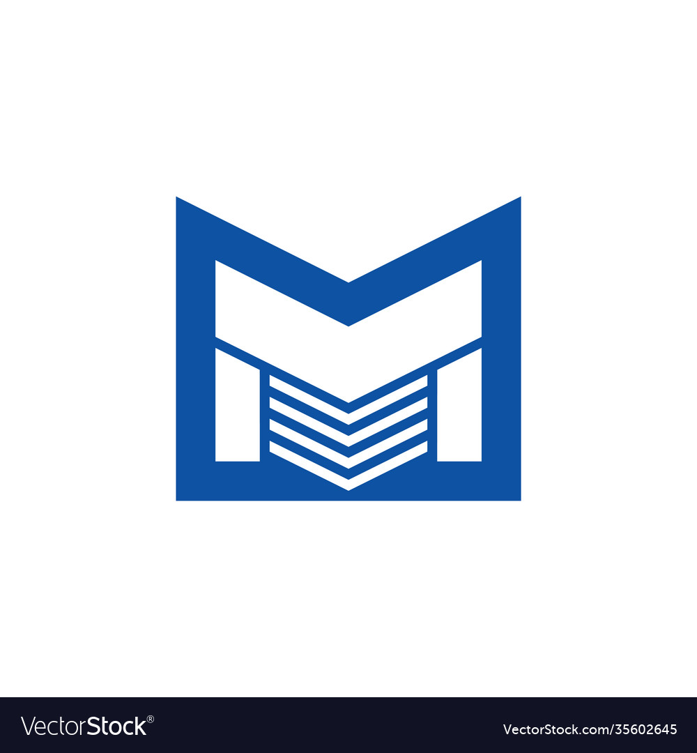 Letter m stripes geometric modern logo Royalty Free Vector