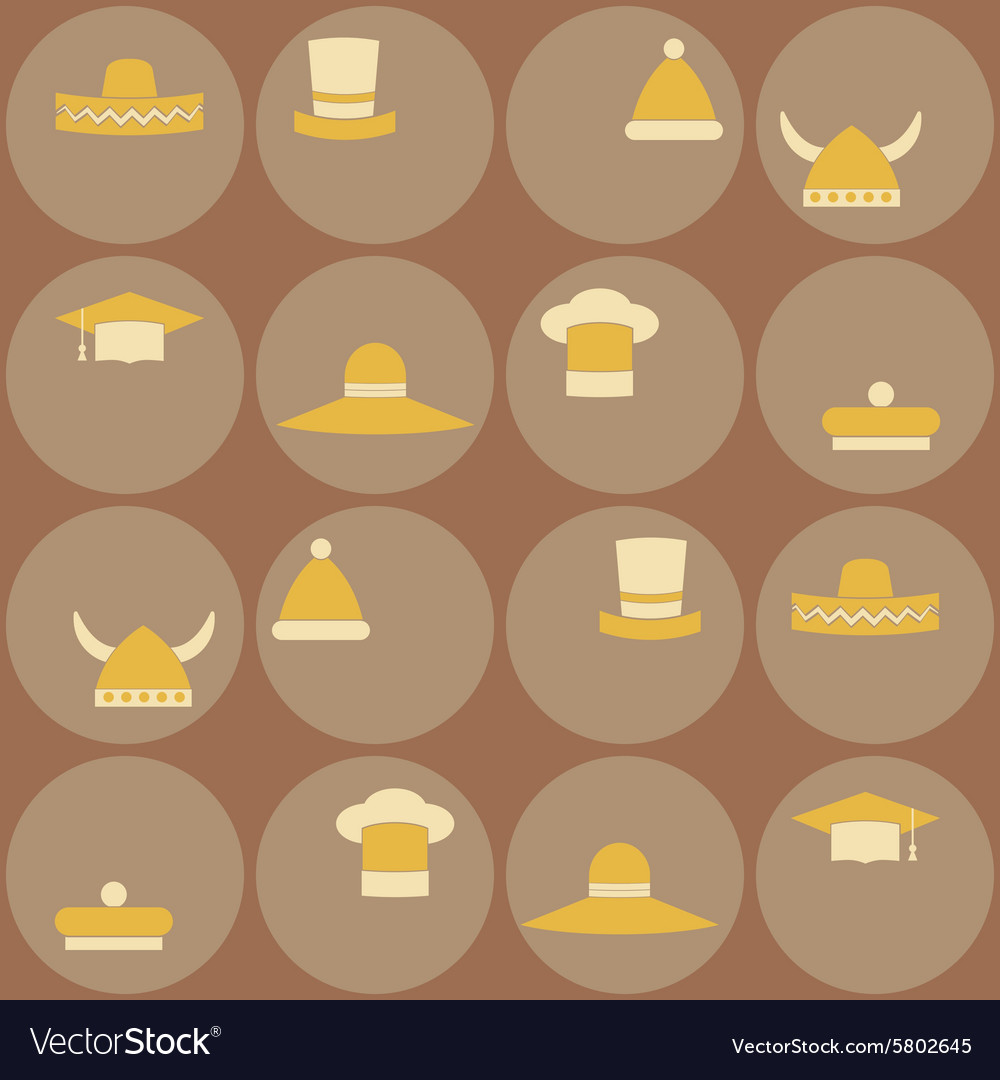 Seamless background with different hats Royalty Free Vector
