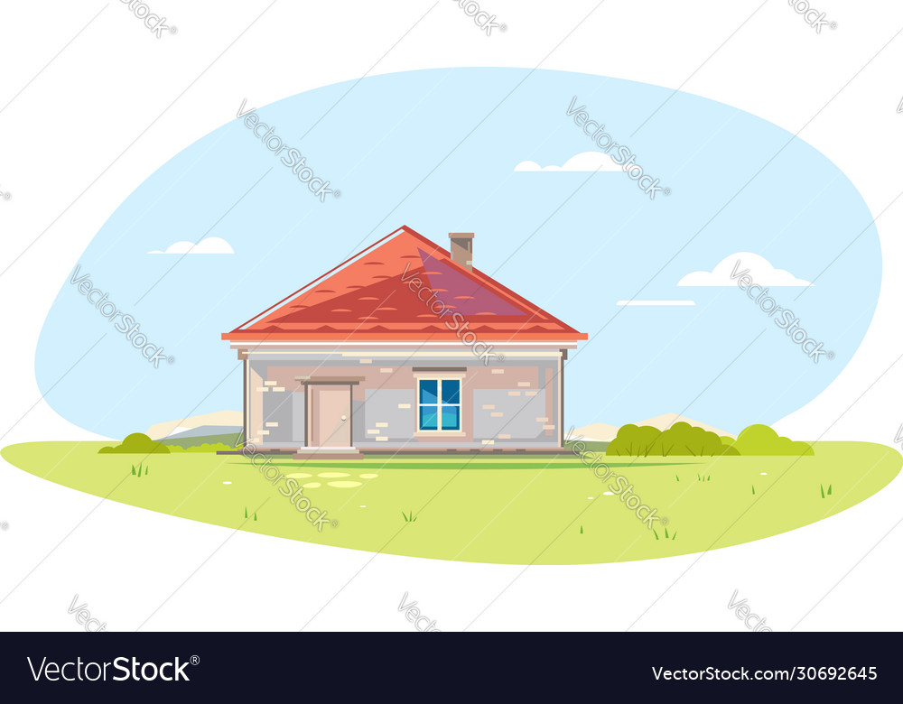 Small Brick House Royalty Free Vector Image - Vectorstock