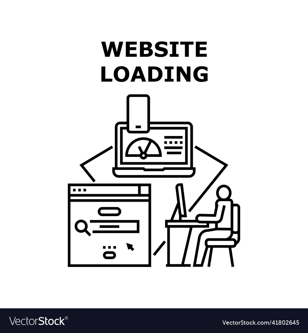 Website loading concept black Royalty Free Vector Image