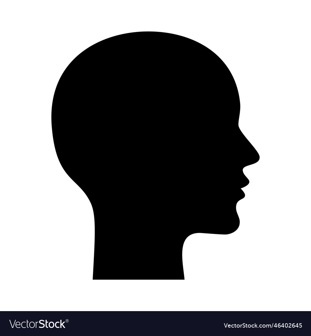 White profile silhouette of young girl or woman Vector Image