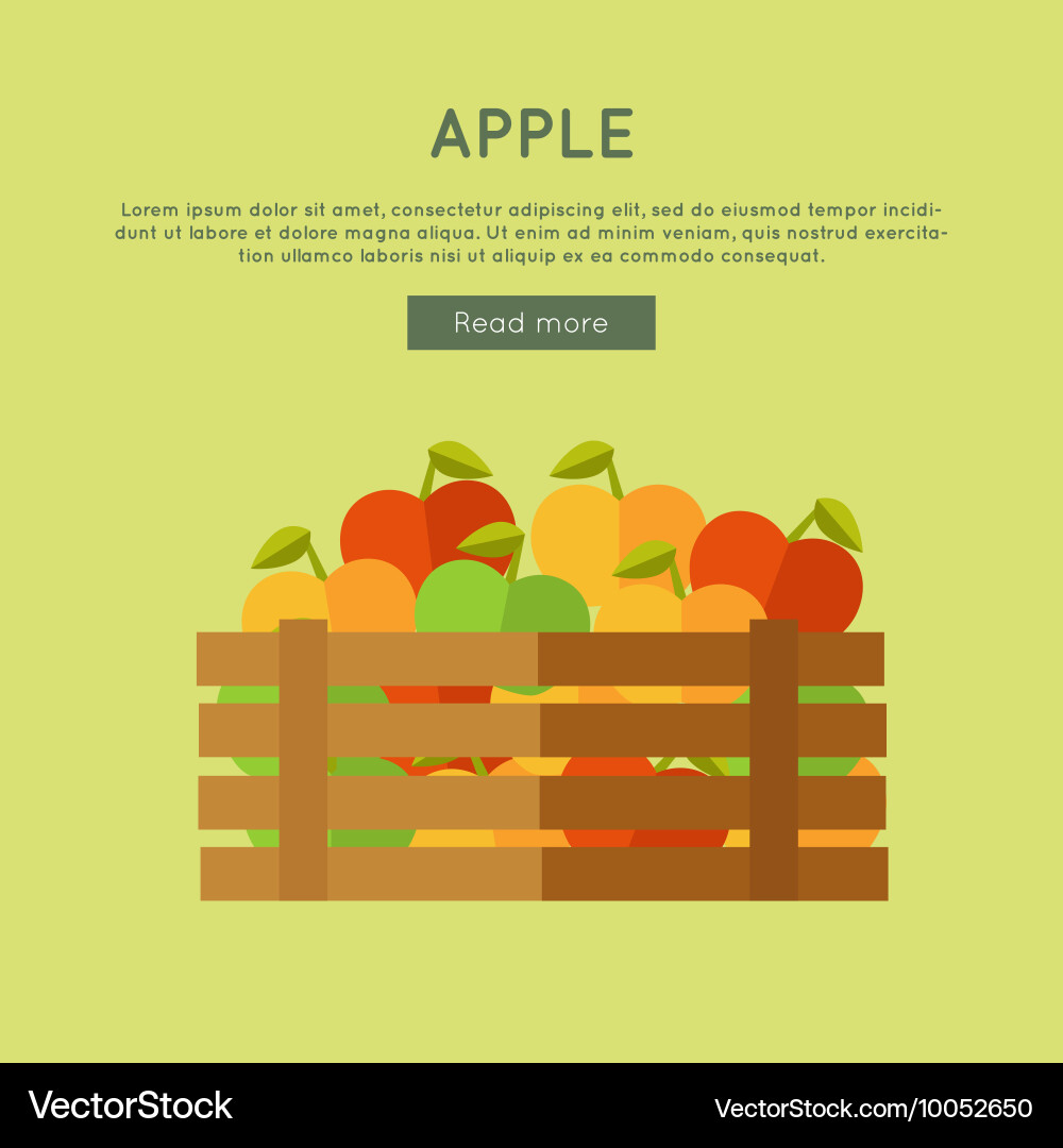 Apple Web Banner In Flat Style Design Royalty Free Vector