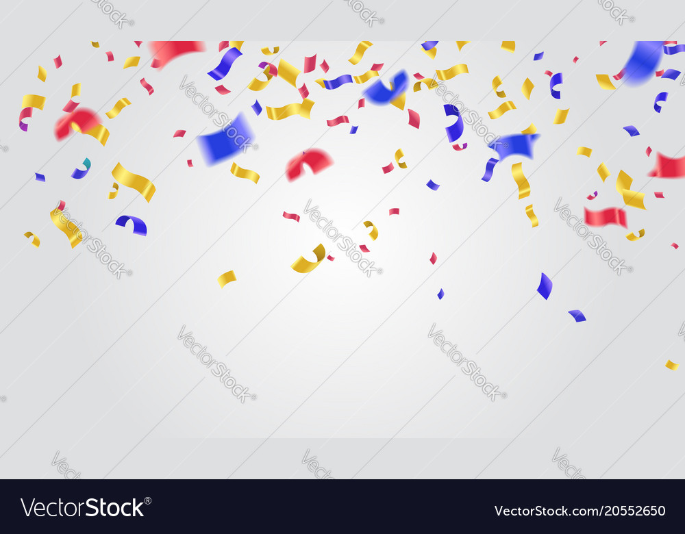 celebration background template with confetti and vector image