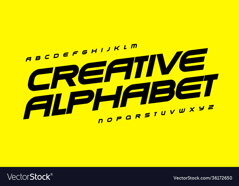 Creative alphabet for automotive sport gym Vector Image