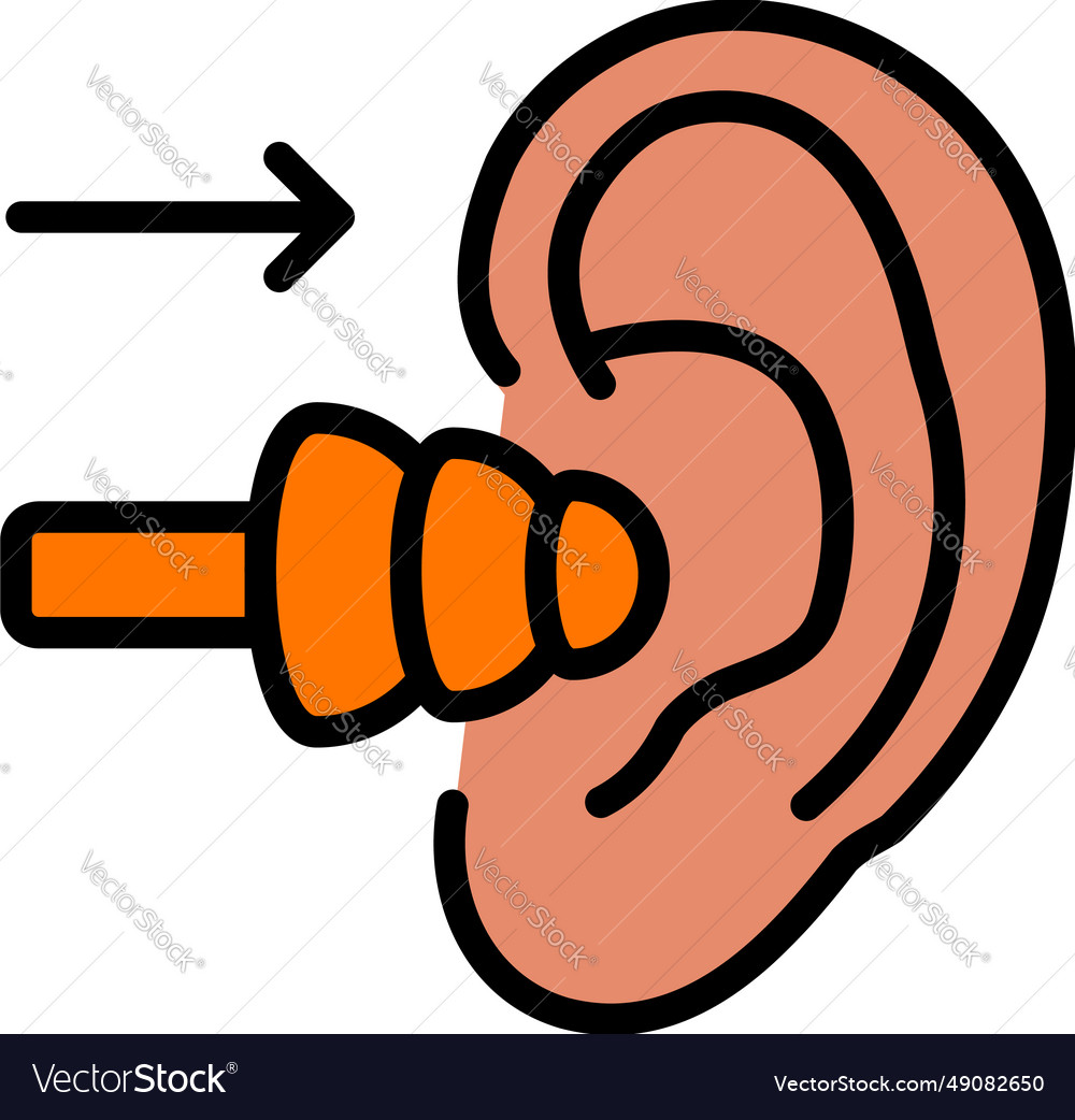 Ear plug for sleeping color icon hearing Vector Image