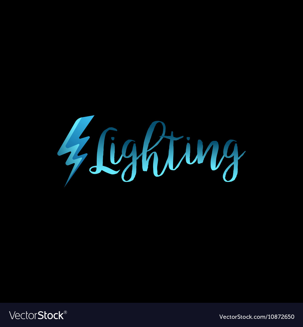 Lightning icon with lettering Royalty Free Vector Image
