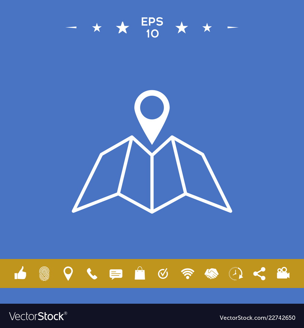 Map icon with pin pointer