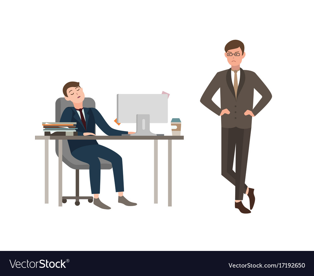 Office worker dressed in business suit sits at Vector Image